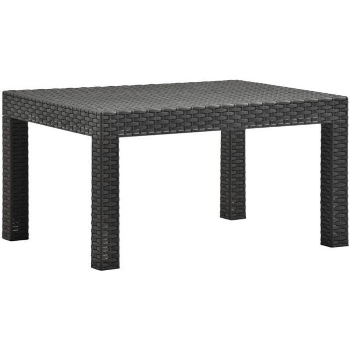 PromoTable Extérieure LMT - Table de jardin Anthracite 58x58x41 cm PP Rotin 369Kg