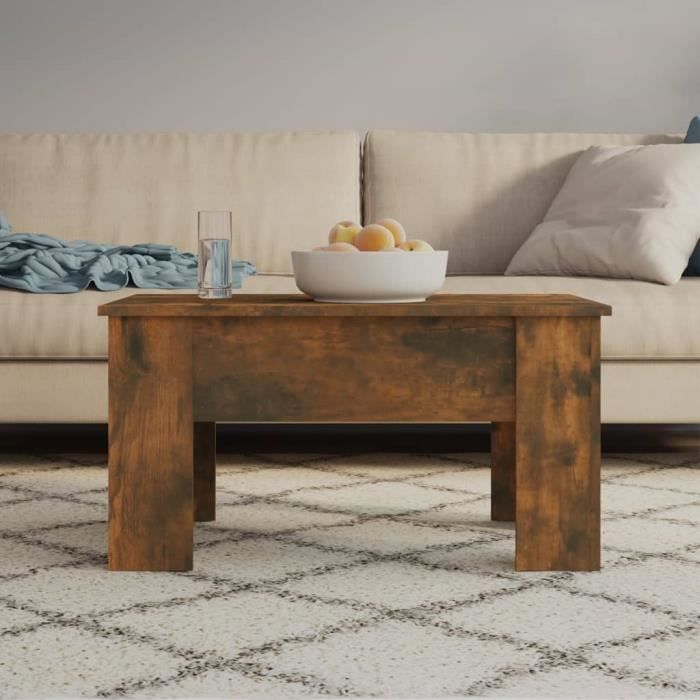 vidaXL Table basse Chêne fumé 79x49x41 cm Bois dingénierie 819281