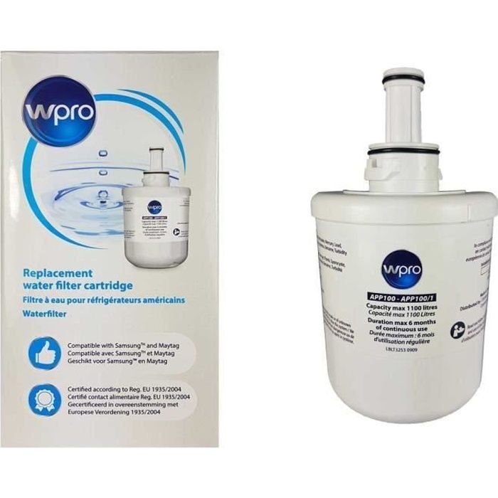 Filtre à eau interne pour réfrigérateur américain Samsung - WPRO APP100/1