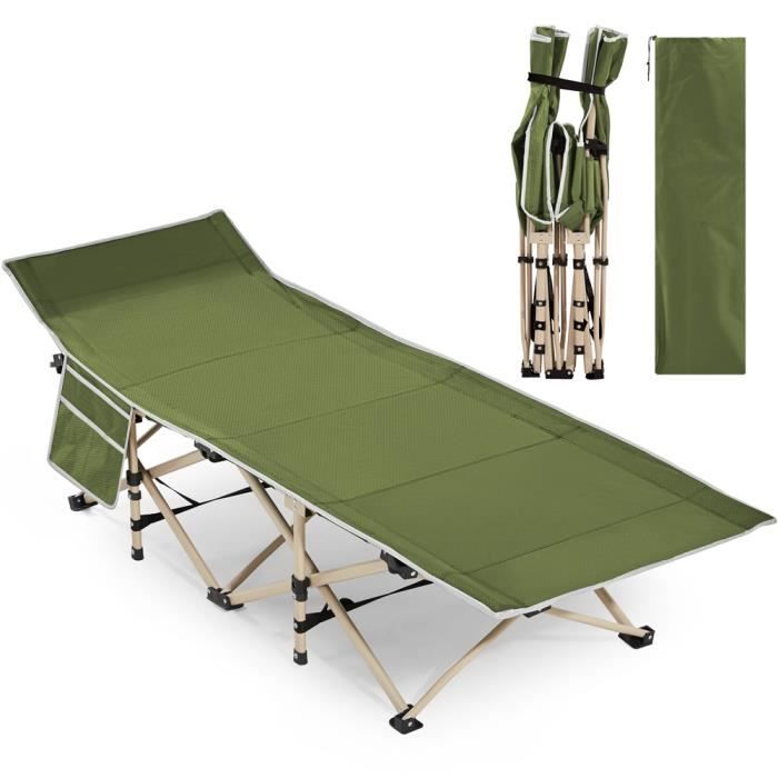 Lit de Camp Double Pliant Acier Oxford 600D Camping Sac Transport 193x125cm - ComfortXL Outdoor Living