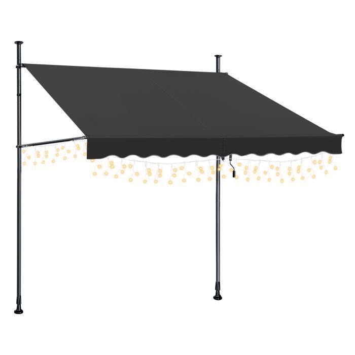 YRHOME Auvent à pince auvent de balcon sans perçage Auvent rétractable