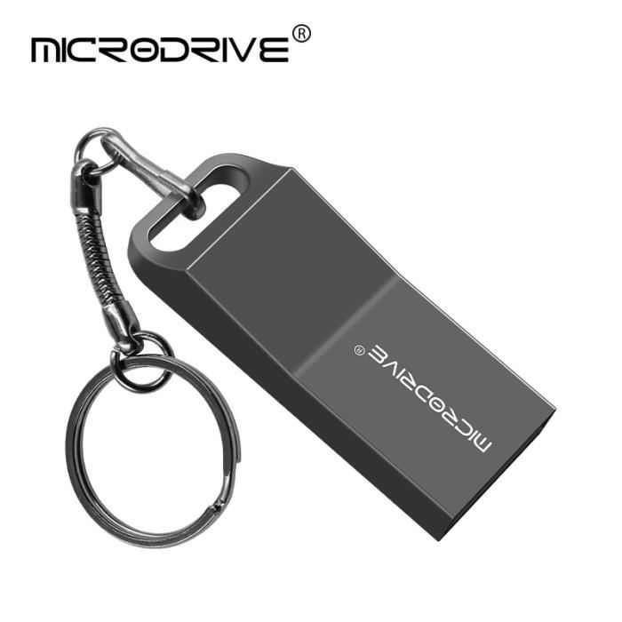 CLE USB,Black256 GOClé Usb En Métal Étanche Avec Porteclés, 48163264128256 Go Usb