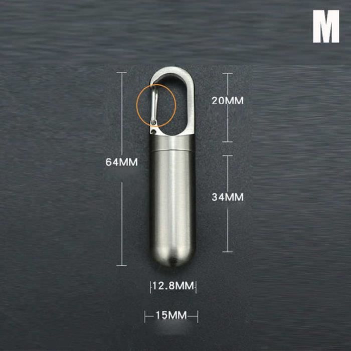 SagaSave Mini Boîte à Pilules Porte Clés, 4,85 cm Étanche En