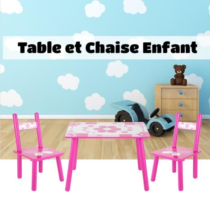 Ensemble Table Et Chaises En Bois Pour Enfant – Bureau Et Sièges En Bouleau – Pour Jeux, Dessin, Activités