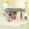 Cabane en bois pour enfant - SOULET - Jazz - Bois issu de Forêt Eco Responsable FSC - Maisonnette avec auvent-1