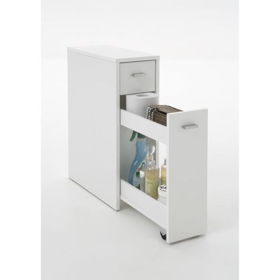 Denia Meuble De Salle De Bain L 20 Cm Blanc Achat Vente Meuble Bas Commode Sdb Denia Meuble Salle De Bain Wc Cdiscount