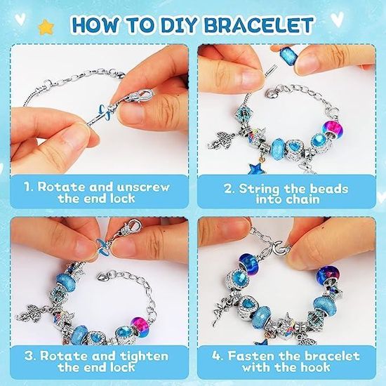 Boite de perles pour enfants, pour la fabrication de bijoux bracelets
