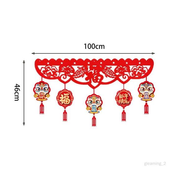 Décoration de porte du nouvel an chinois, décoration de richesse , décor de  Festival de printemps de l'année , F - Cdiscount Maison
