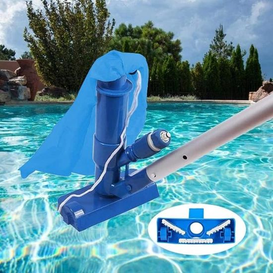 6 Pcs Clip V Brosse Piscine - Fixation Pôle Télescopique, Résine Écologique, Blanc