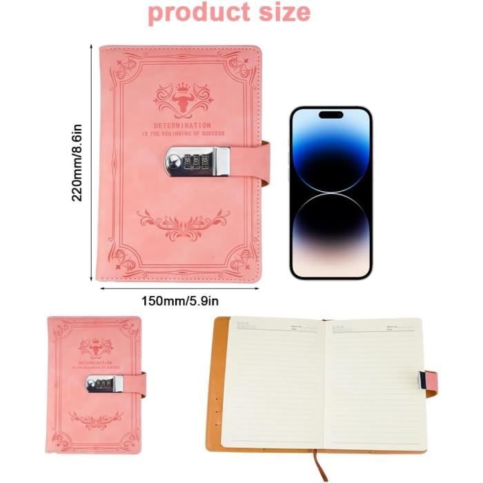 Carnet Secret Avec Cadenas à Code – Journal Licorne Pour Filles, 80 Pages, Couverture Rose Kawaii