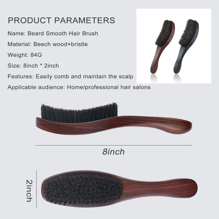 Brosse à Barbe En Poils De Sanglier Naturels – Pour Homme, Ergonomique, Marque Wenxiaw