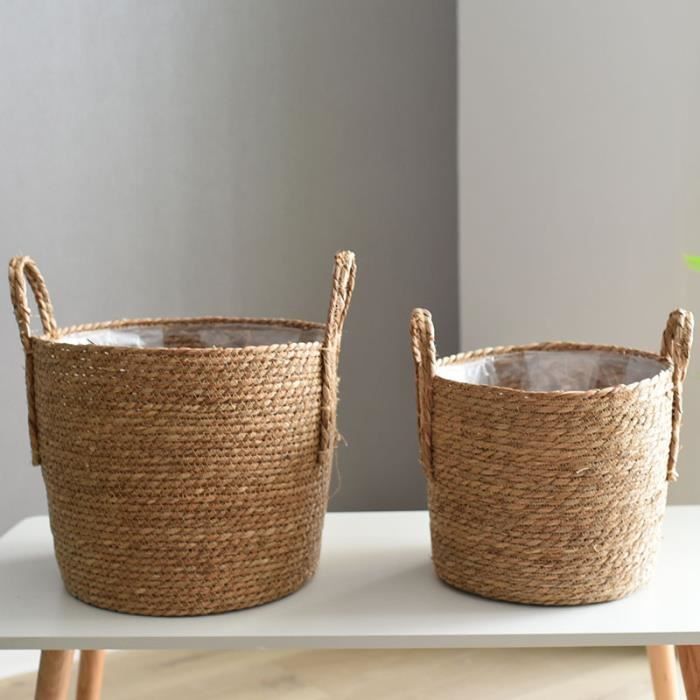 Petit Panier En Osier Vintage Avec Poignée - Décoratif Et Cosy - 31x25x14 Cm