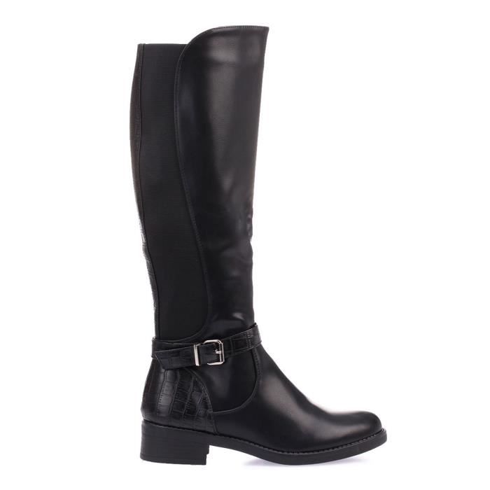 bottine croco noir