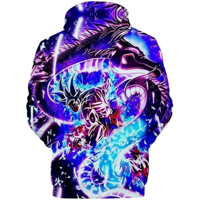 Dragon Ball z Sweat a Capuche Homme Femmes Goku 3D Imprime Anime Pull Dragonball Manga Saiyan Sweatshirt Enfant Vetement Hoodies Noir Cdiscount Pret a Porter