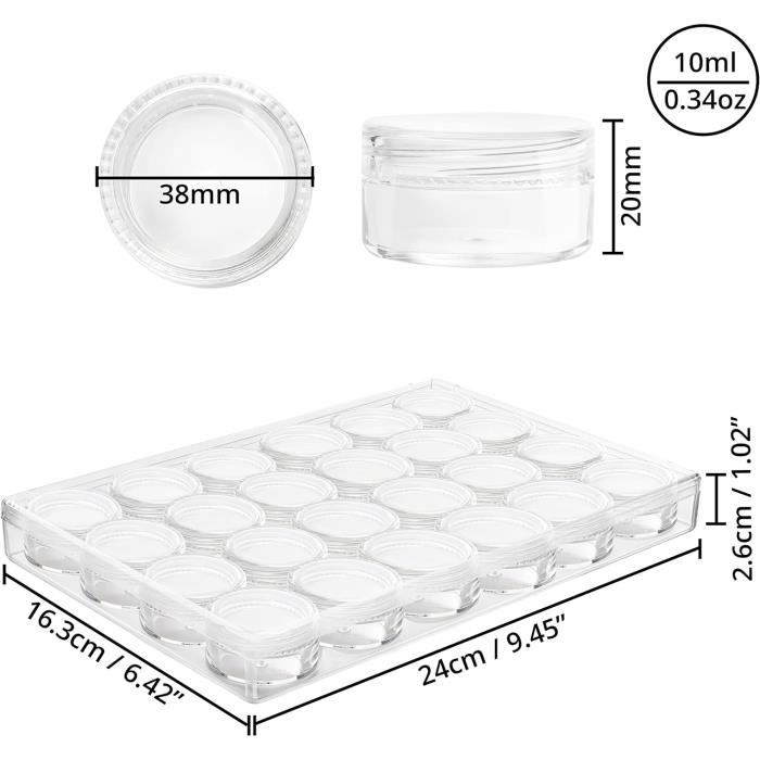 Boite Rangement Perles - Z2772 - 12 Petits Pots Transparent Amovible avec Couvercle Boite Rangement Perles - Z2772 - 12 Petits Pots Transparent Amovible avec Couvercle
