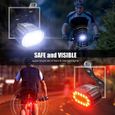 Kit Éclairage Vélo - KOSIIL - Arrière - Rechargeable USB - IPX5 Etanche - 4-6 Modes d'éclairage-2
