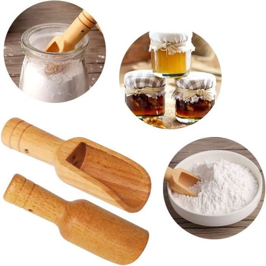 Lot De 10 Mini Pelles En Bois Wresetly - Pour Sel, Sucre, Café Et épices