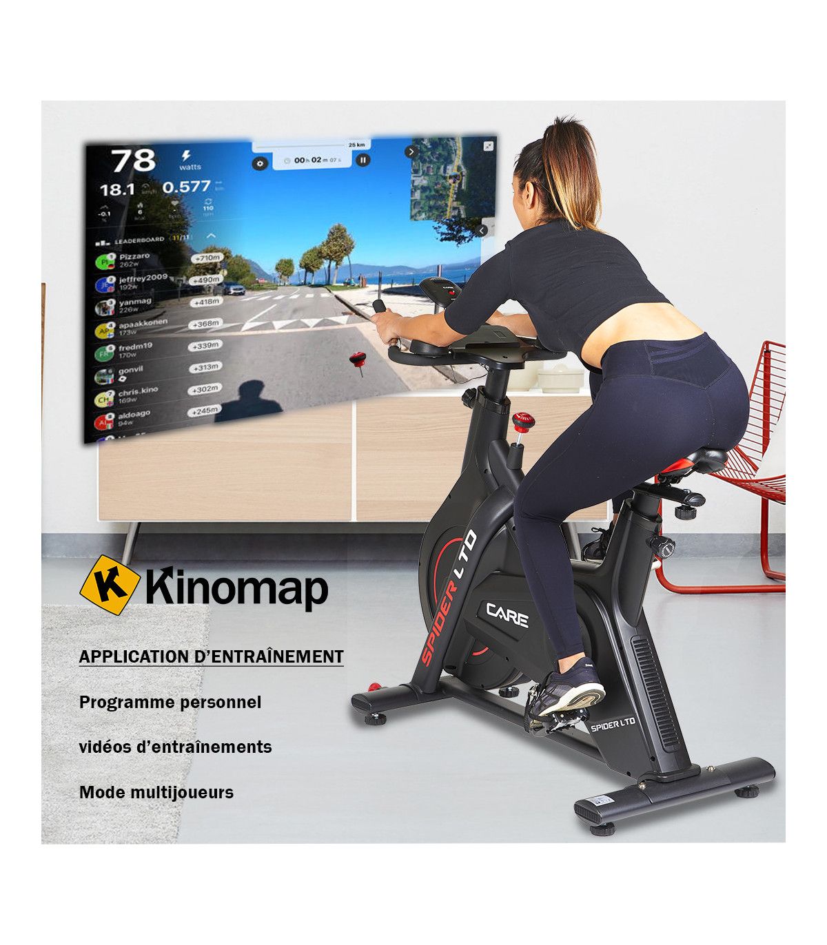 V lo de biking connect Spider LTD CARE FITNESS Magn tique