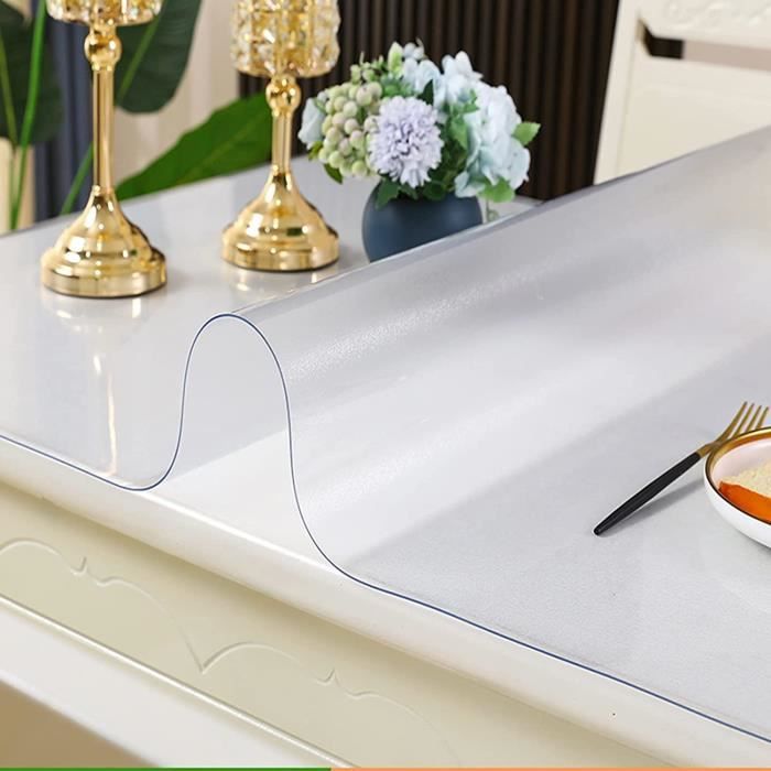 Nappe transparente mate - nappes en verre souple - tapis de bureau -  imperméable et facile à nettoyer - épaisseur 1.5mm, 40cm[928] - Cdiscount  Maison