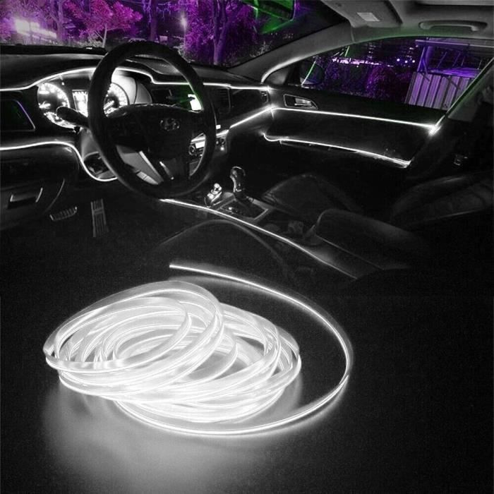 Bande Lumineuse Blanc LED Intérieur Voiture USB Flexible Éclairage  Décorative 2M - Cdiscount Maison