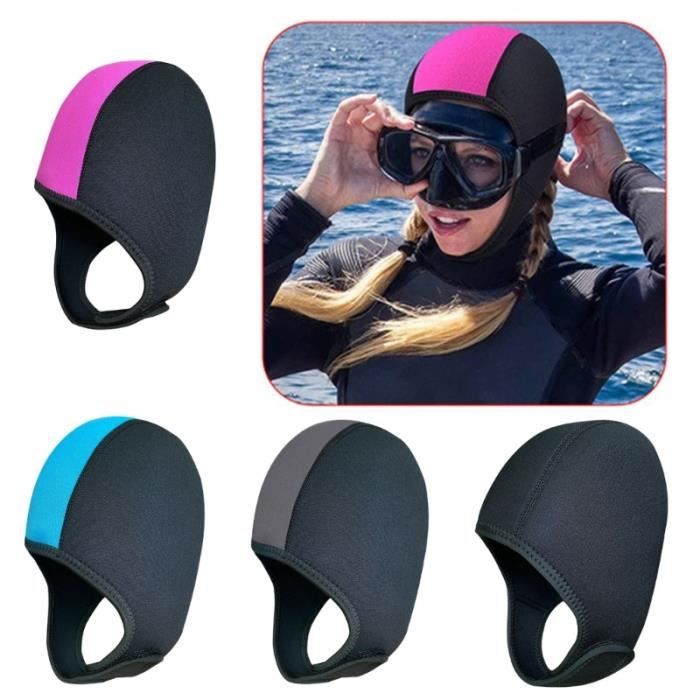 Cagoule De Plongée Néoprène Erato 2mm | Réglable Velcro | Unisexe Apnée, Kayak, Sports Nautiques | Protection UV