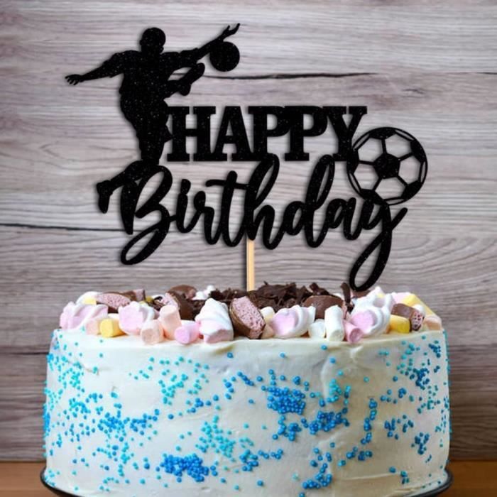 Décoration de gâteau sur le thème du football de la passion, décoration de  drapeaux de football, décoration de gâteau de joyeux anniversaire,  fournitures de fête d'anniversaire pour garçons et enfants, Chi 