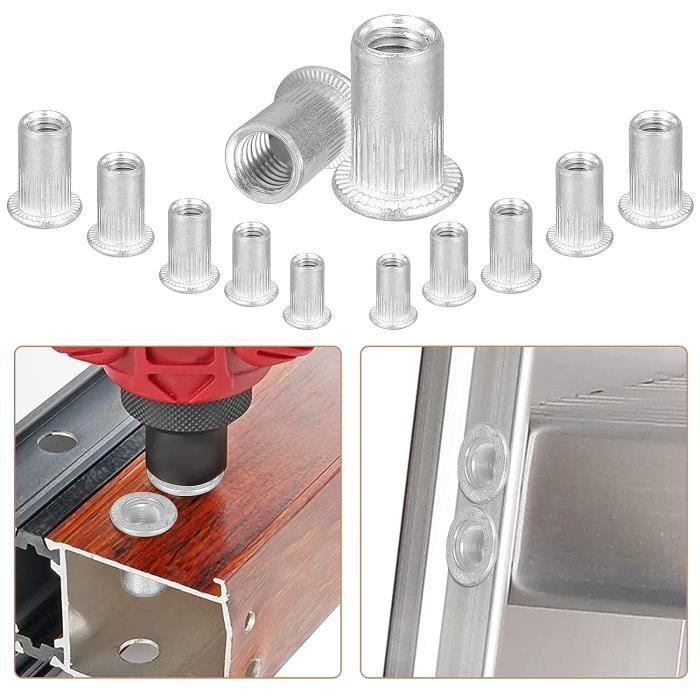 Écrou À Sertir, 200Pcs Rivet Écrou À Sertir En Aluminium Insert Filet ...