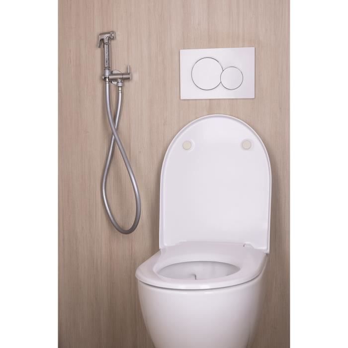 Douchette WC Shattaf Vaporisateur Bidet Pulvérisateur à Main Kit Hygiénique  de Douche Montage Simple pour Salle de Bains Toilette - Cdiscount Bricolage