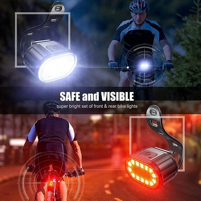 Kit Eclairage Velo KOSIIL Arriere Rechargeable USB IPX5 Etanche 4 6 Modes d eclairage Cdiscount Sport
