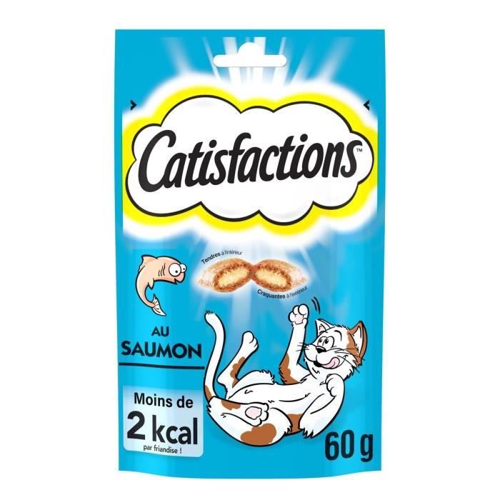 CATISFACTIONS Friandises au saumon pour chat et chaton 12x60g - Cdiscount