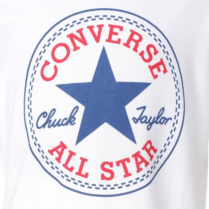 CONVERSE T shirt manches courtes Blanc Enfant Mixte Blanc