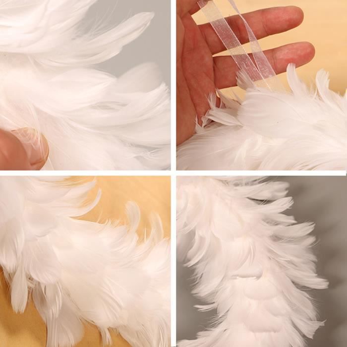 Guirlande de plumes blanches de noël de haute qualité, 30x30x3cm, guirlande  d'ornements suspendus pour décoration de noël