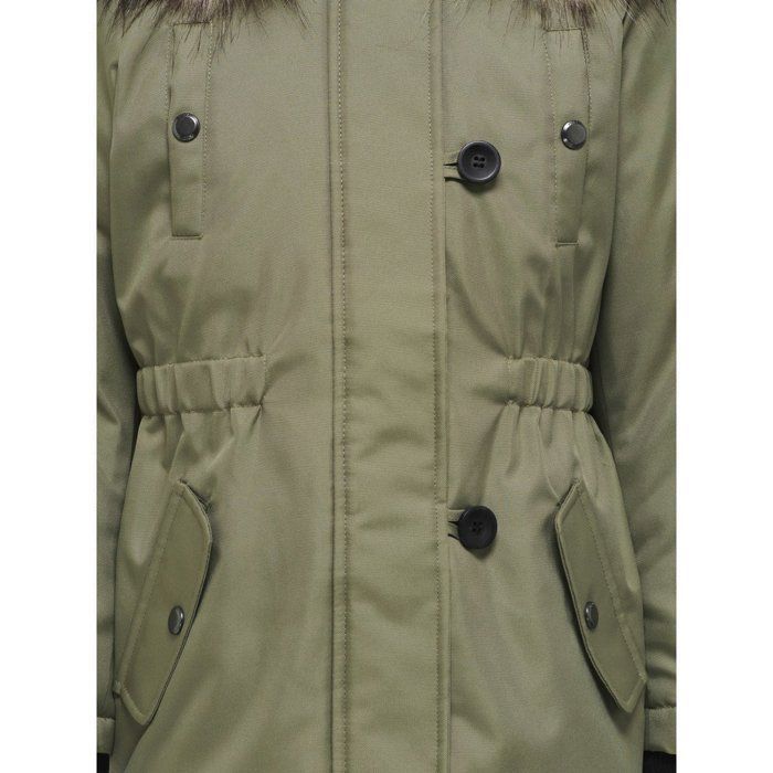 Veste Cat & Jack Fille Vert Kaki – Taille 10-12 Ans – Capuche Et Volants – Coton