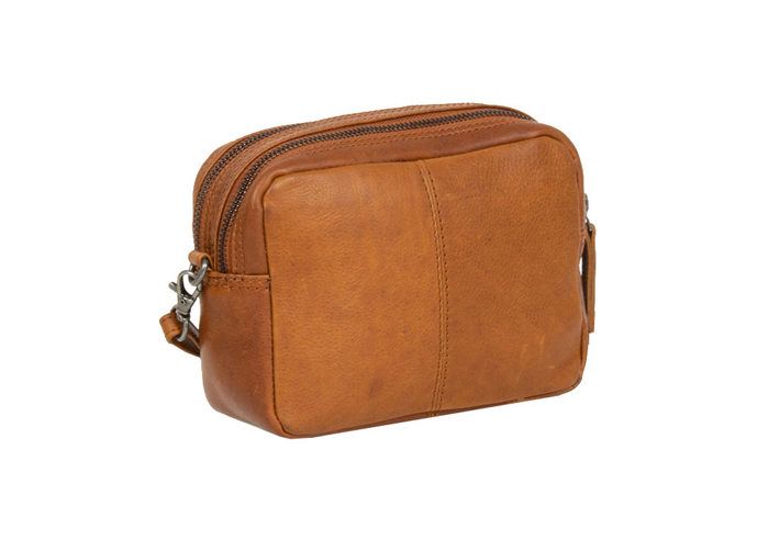Italian Leather Quilted Crossbody Bag in Cognac