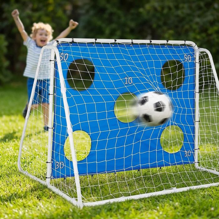 Relaxdays Cage De Foot Transportable Jardin - 115x195x115 Cm, Avec Sac De Transport Bleu Et Noir