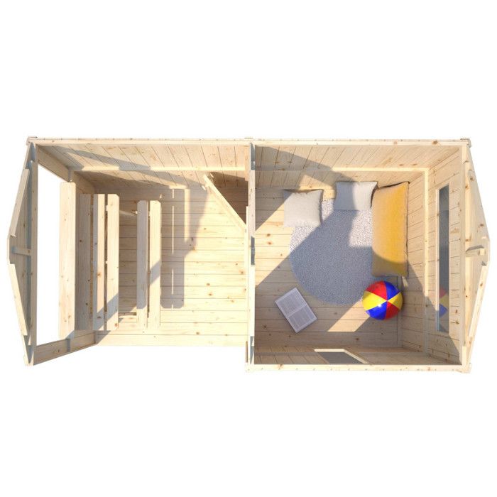 Cabane de jeux plum Discovery en bois coloris naturel - Luxembourg