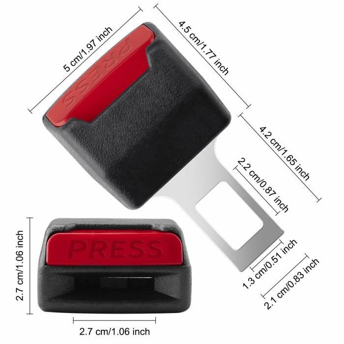 CLIPS DE RÉGLAGE de ceinture de sécurité de voiture noir 2 pièces Boucle  EUR 11,30 - PicClick FR