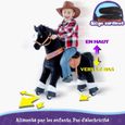 Cheval à Bascule Jouet PonyCycle Modèle U Noir avec Frein et Son Taille 3 pour les 3-5 ans-3