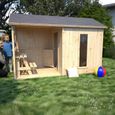 Cabane en bois pour enfant - SOULET - Jazz - Bois issu de Forêt Eco Responsable FSC - Maisonnette avec auvent-3