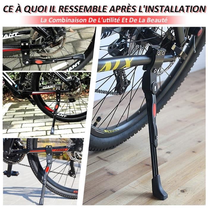 Owyee Béquille de vélo réglable Universelle pour vélo - Béquille latérale  antidérapante en Alliage d'aluminium 24-26 Pouces pour VTT, vélo d'enfant
