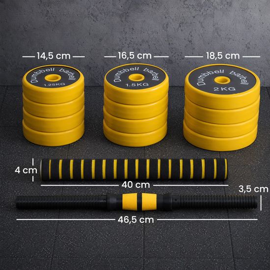 Lot Haltères Réglables 20 Kg 3 En 1 - Kit Musculation Homme/Femme, Bleu, Poids Ajustables Pour Maison