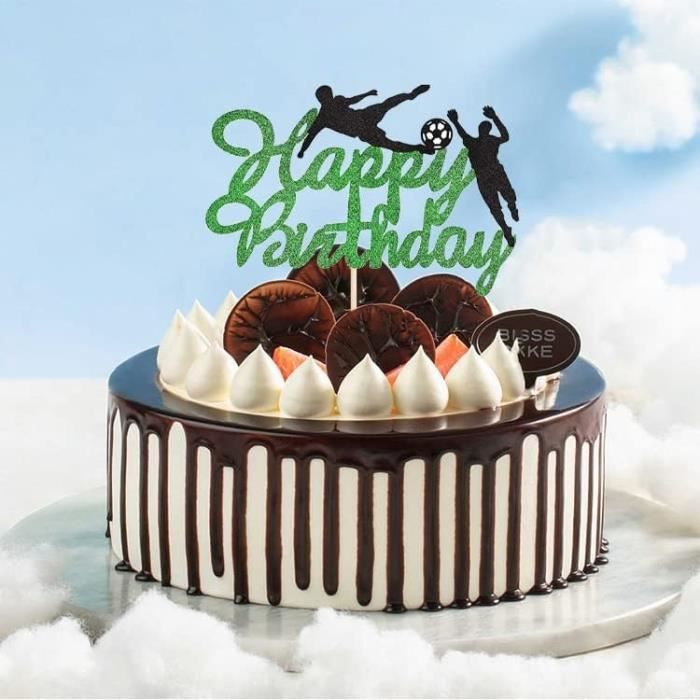 Voetbal Cake Topper Happy Anniversaire - Décoration De Gâteau - Décoration  De Gâteau 