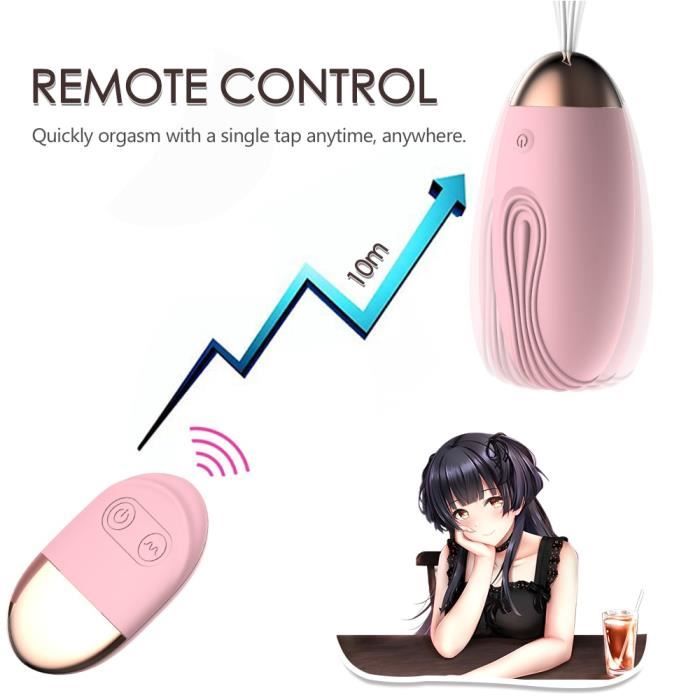 Œuf Vibrant Avec Télécommande Sans Fil - Sex Toy Pour Femme - Silicone Rose - Imperméable USB - Neuf