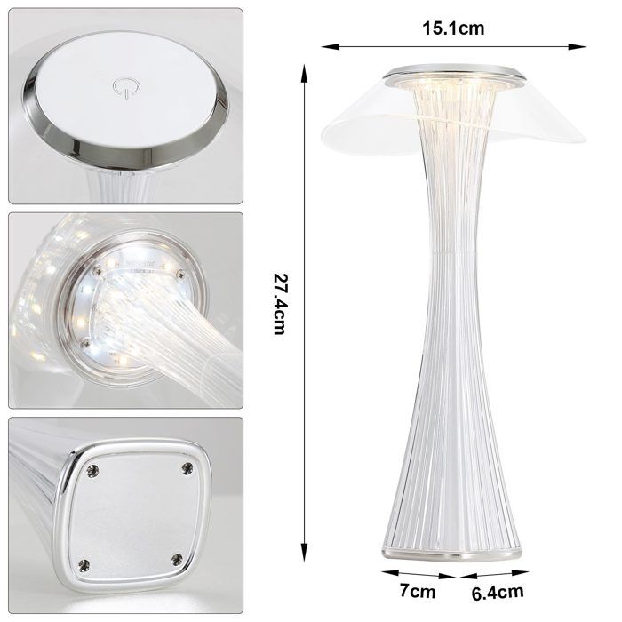 Lampe De Table LED Sans Fil , Lampe De Chevet à Intensité Variable 3 000 k-6 500 k Avec Port USB-c - Lampe de bureau