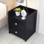 Tables De Chevet Contemporain Avec 2 Tiroirs En Bois Noir Zhuoshop