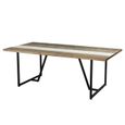 MACABANE LEANDRE - Table à manger rectangulaire 200x100cm bois acacia et acier noir-0