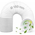 Tuyau d'échappement pour climatiseur portable - PZCC - Diamètre 150 mm - Longueur 150 cm - Adaptateur inclus