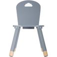 Chaise pour enfant en bois - ATMOSPHERA - Douceur gris - Style Junior - Matière Bois - Couleur Gris-0
