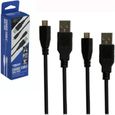 Pack de 2 Câbles de Chargement Recharge USB 3 mètres Pour Manette Pad Joystick Sony PlayStation 4 PS4, Noir-0