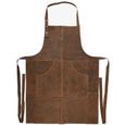 Esschert Design tablier de barbecue 0,5 x 59,5 x 104,5 cuir brun-0